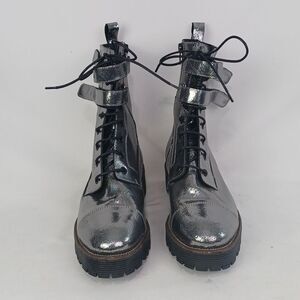Shelly's London Silver Work Boots
